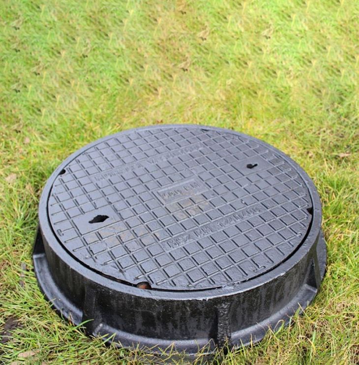 Coperchio manhole telaio telaio rotondo